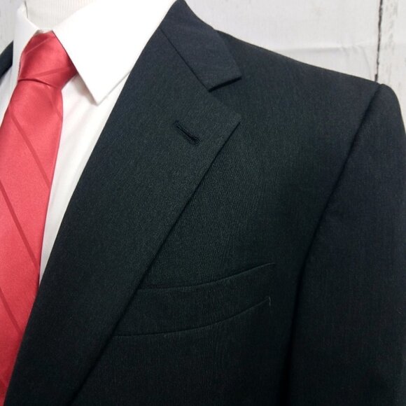 Society Brand Ltd By Hartmarx 44R 2 Button Charcoal 2pc Suit 32x31.5 Pleated - Picture 4 of 14